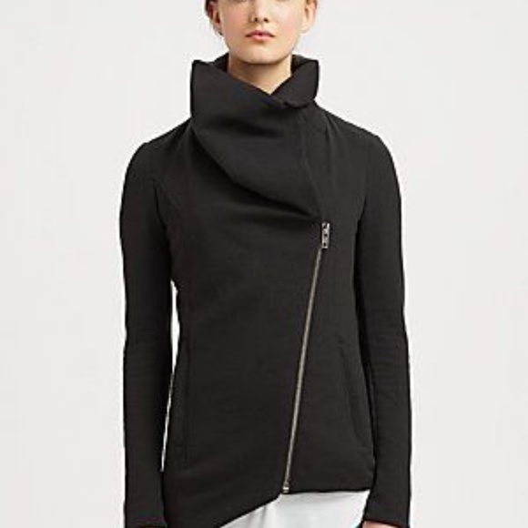Helmut Lang Tops - HELMUT LANG Grey Cotton Asymmetric Villous Jacket